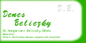 denes beliczky business card